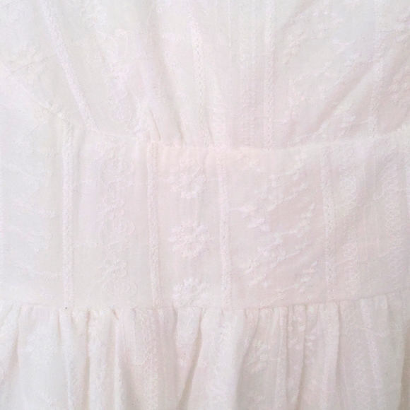 NWT cider 100% cotton white mini dress S - Picture 3 of 6